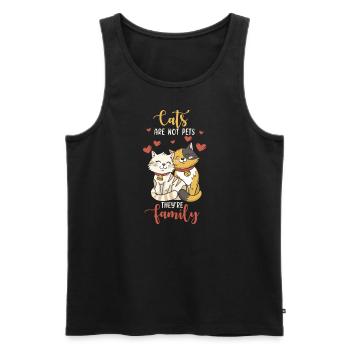 Cat Family - Men's Premium Organic Tank Top - black - Front - Michal (187cm)