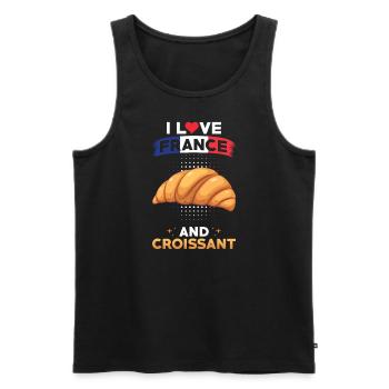 Croissant Frankreich Französische Küche - Männer Premium Bio Tank Top - Schwarz - Vorne - AI Model Male 178 light (178cm)