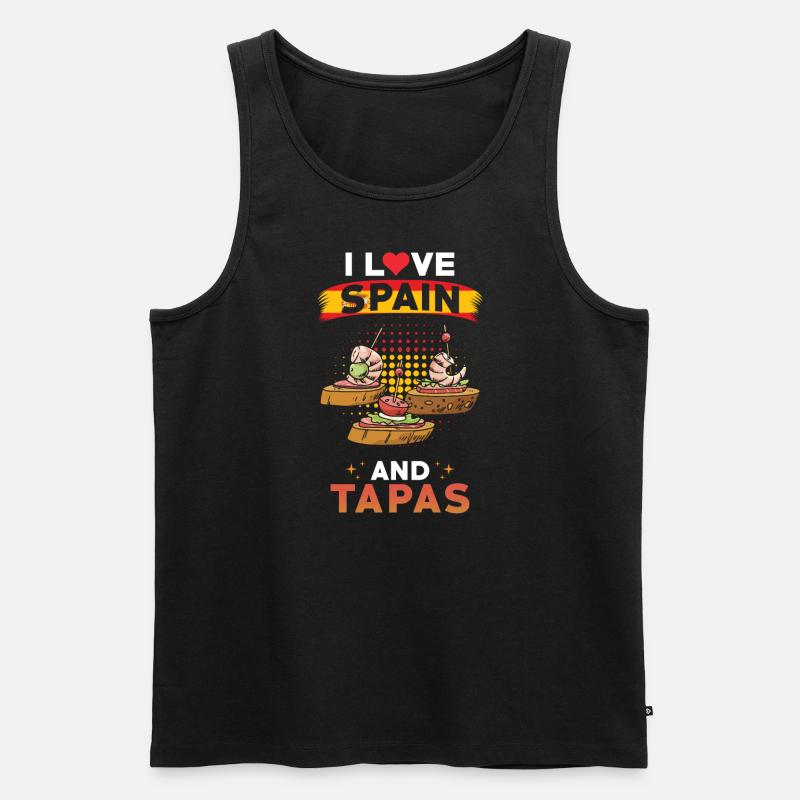 Tapas Spanien Spanische Küche - Männer Premium Bio Tank Top - Schwarz