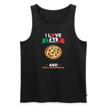 Pizza Margherita, Italie, Italien - Débardeur bio Premium Homme - noir - Devant - Michal (187cm)