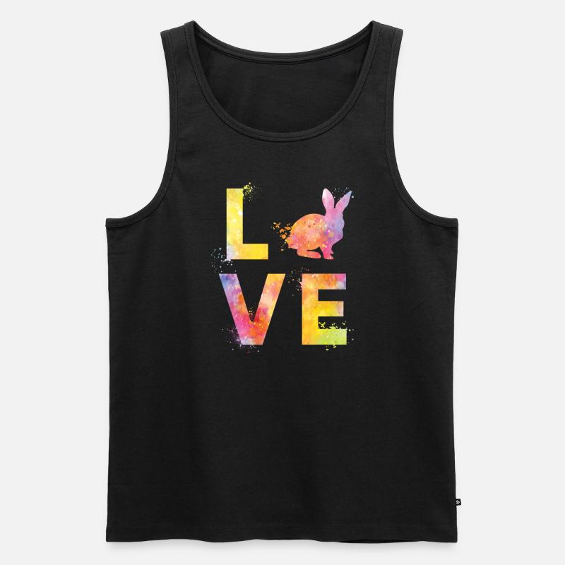Hasen liebe - Männer Premium Bio Tank Top - Schwarz