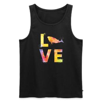 Whale love - Men's Premium Organic Tank Top - black - Front - Michal (187cm)
