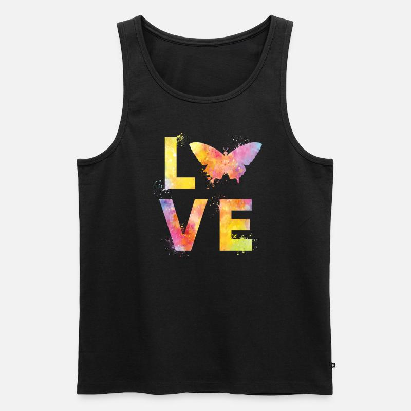 Schmetterling liebe - Männer Premium Bio Tank Top - Schwarz