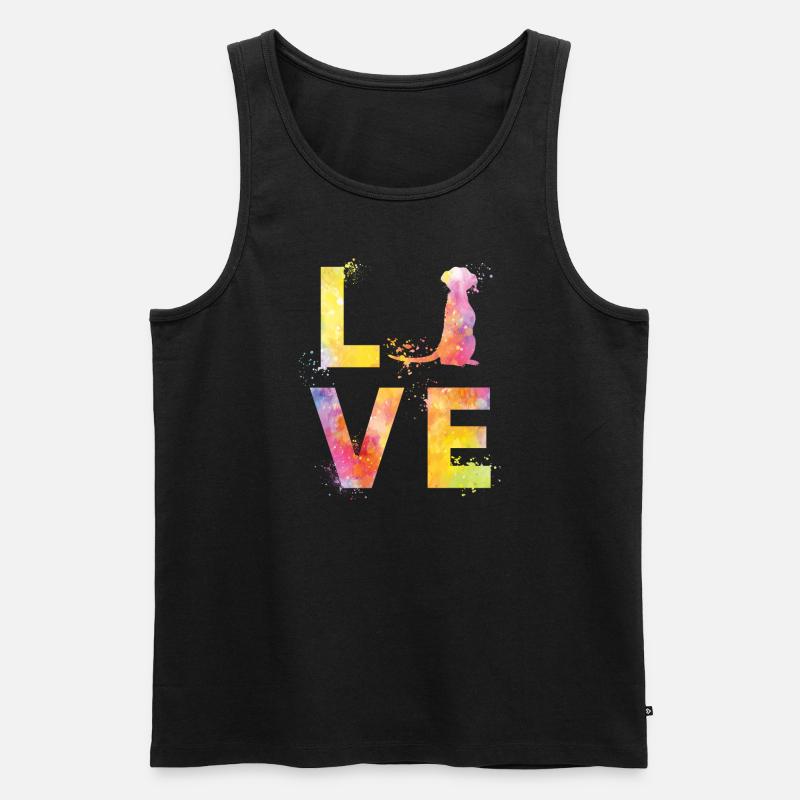 Erdmännchen liebe - Männer Premium Bio Tank Top - Schwarz