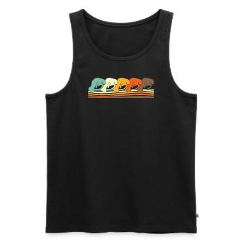 Manatee Retro Vintage - Men's Premium Organic Tank Top - black - Front - Michal (187cm)