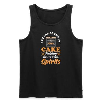 Cakes, baking, baking, bakery - Men's Premium Organic Tank Top - black - Front - AI Model Male 178 light (178cm)