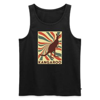 Kangaroo Retro Vintage - Men's Premium Organic Tank Top - black - Front - Michal (187cm)