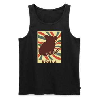 Koala Retro Vintage - Männer Premium Bio Tank Top - Schwarz - Vorne - AI Model Male 178 light (178cm)