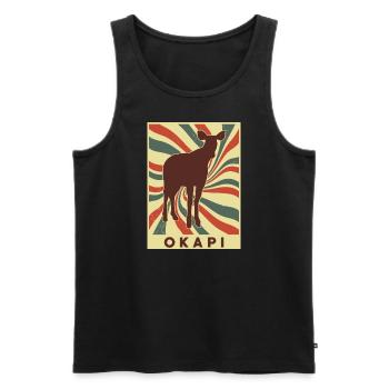 Okapi Retro Vintage - Men's Premium Organic Tank Top - black - Front - AI Model Male 178 light (178cm)