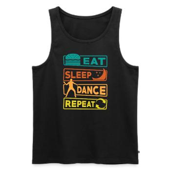Dancing Gift Eat Sleep Dance Repeat - Men's Premium Organic Tank Top - black - Front - AI Model Male 178 light (178cm)