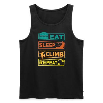 Eat Sleep Climb Repeat - Männer Premium Bio Tank Top - Schwarz - Vorne - Michal (187cm)