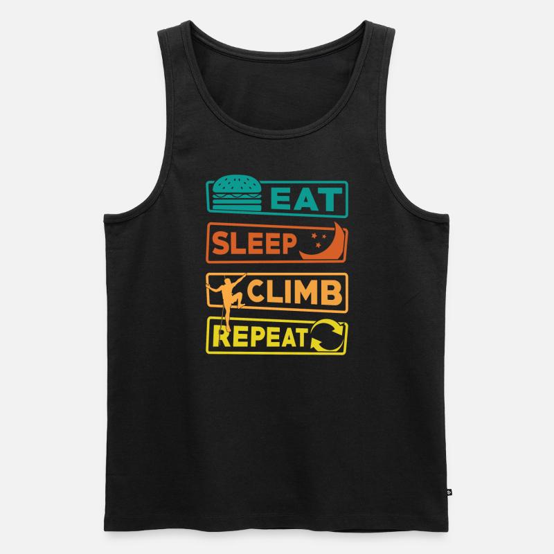Eat Sleep Climb Repeat - Männer Premium Bio Tank Top - Schwarz
