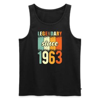 Légendaire depuis 1963 Retro Vintage Anniversaire - Débardeur bio Premium Homme - noir - Devant - Michal (187cm)