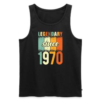 Legendary since 1970 Retro Vintage Birthday - Men's Premium Organic Tank Top - black - Front - Michal (187cm)