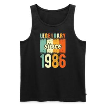 Légendaire depuis 1986 Retro Vintage Anniversaire - Débardeur bio Premium Homme - noir - Devant - Michal (187cm)