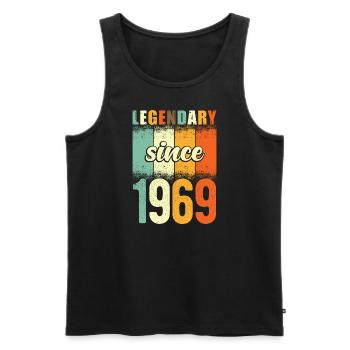 Légendaire depuis 1969 Retro Vintage Anniversaire - Débardeur bio Premium Homme - noir - Devant - Michal (187cm)