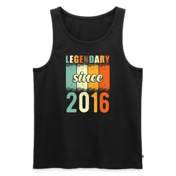 Legendary since 2016 Retro Vintage Birthday - Men's Premium Organic Tank Top - black - Front - Michal (187cm)