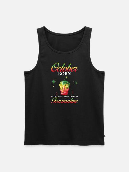 Birthstone October Tourmaline - Men's Premium Organic Tank Top - black