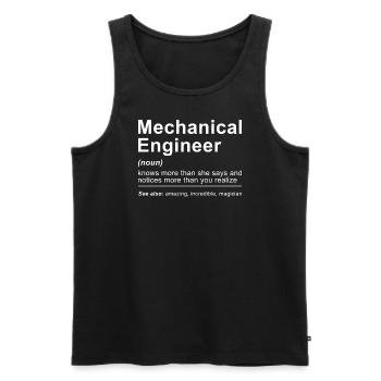 Definition of Mechanical Engineer - Men's Premium Organic Tank Top - black - Front - AI Model Male 178 light (178cm)