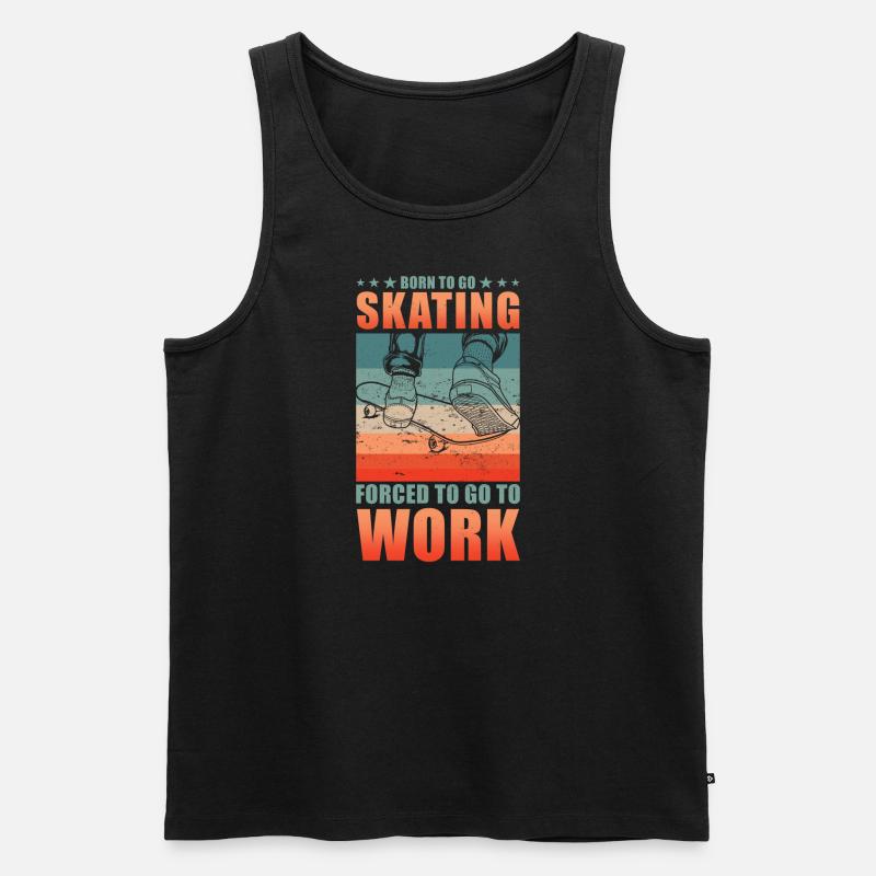 Skateboarder Skater Schule Spruch - Männer Premium Bio Tank Top - Schwarz