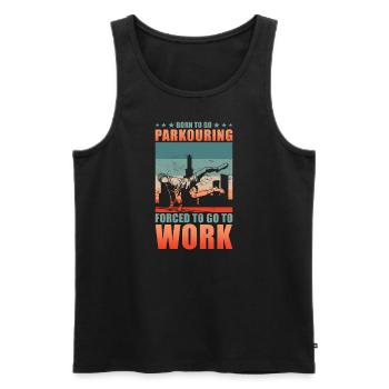Parkour Cadeau Garçon - Débardeur bio Premium Homme - noir - Devant - Michal (187cm)
