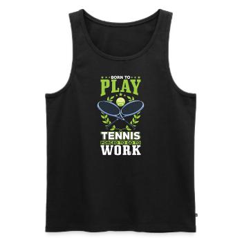 Né pour jouer au tennis - Débardeur bio Premium Homme - noir - Devant - Michal (187cm)