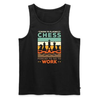 Échecs Les joueurs d’échecs forcés de travailler - Débardeur bio Premium Homme - noir - Devant - Michal (187cm)