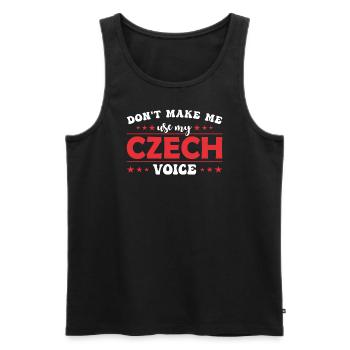 Don't force me to give my Czech voice - Men's Premium Organic Tank Top - black - Front - Michal (187cm)