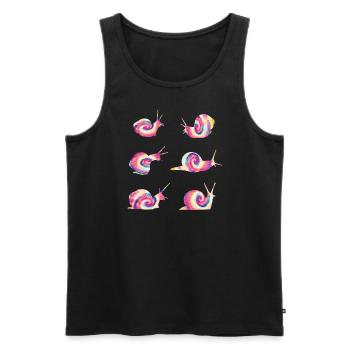 Snail DYE TIE Vintage Snails - Men's Premium Organic Tank Top - black - Front - Michal (187cm)