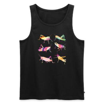 Grasshopper TIE DYE Vintage Grasshopper - Débardeur bio Premium Homme - noir - Devant - Michal (187cm)