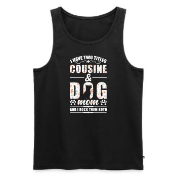 Cousine & Hunde Mama - Männer Premium Bio Tank Top - Schwarz - Vorne - Michal (187cm)