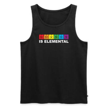 Elementary inclusion - Men's Premium Organic Tank Top - black - Front - AI Model Male 178 light (178cm)