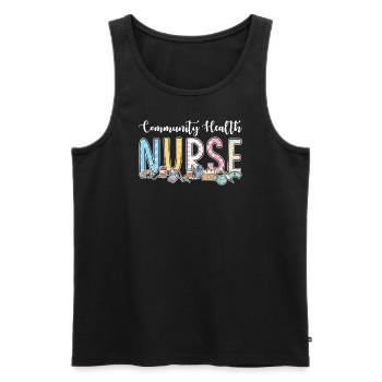Geschenkidee Für Krankenschwestern In Der Gemeinde - Männer Premium Bio Tank Top - Schwarz - Vorne - AI Model Male 178 light (178cm)