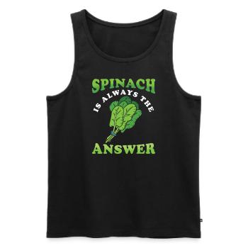 Spinat Ist Immer Die Antwort Spinat Spruch - Männer Premium Bio Tank Top - Schwarz - Vorne - AI Model Male 178 light (178cm)