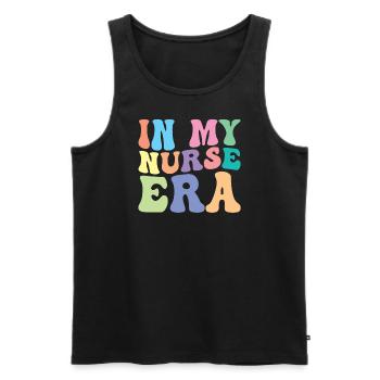 Krankenschwester Retro Groovy In Meiner - Männer Premium Bio Tank Top - Schwarz - Vorne - Michal (187cm)