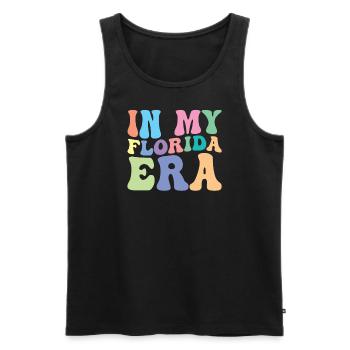 Florida Retro Groovy - Men's Premium Organic Tank Top - black - Front - AI Model Male 178 light (178cm)