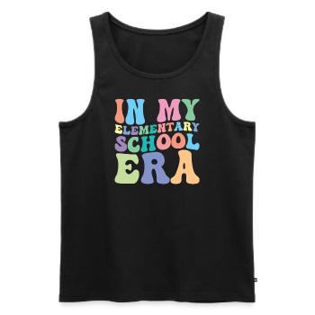 Élève de l’école primaire Retro Groovy - Débardeur bio Premium Homme - noir - Devant - AI Model Male 178 light (178cm)