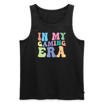 Gaming Retro Groovy In my Gaming Ear Gamer Girl - Männer Premium Bio Tank Top - Schwarz - Vorne - Michal (187cm)