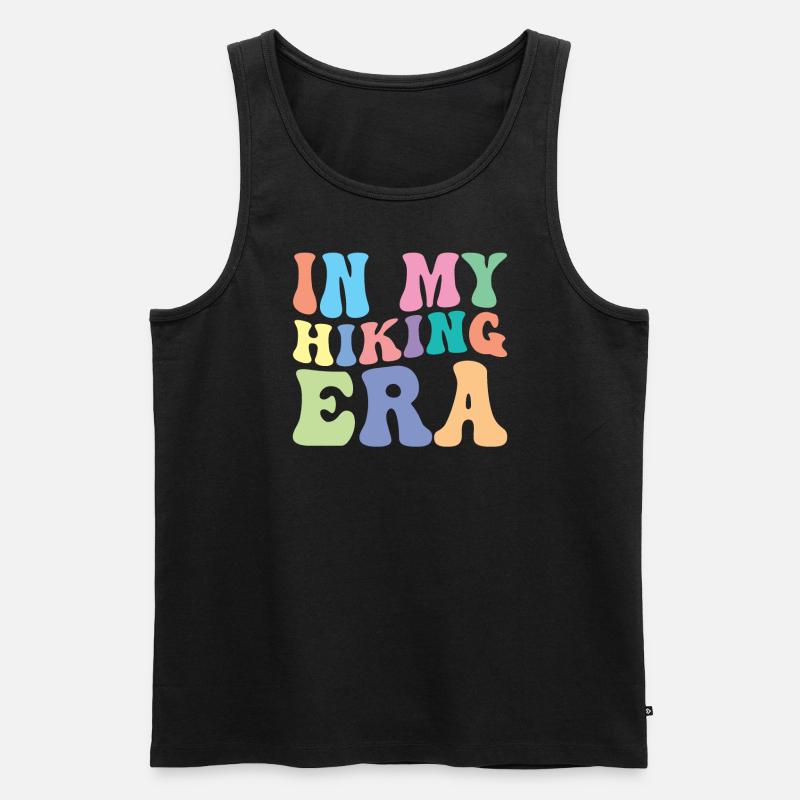 Wandern Wanderer Retro Groovy - Männer Premium Bio Tank Top - Schwarz