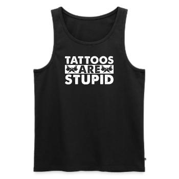 Tattoos Sind Dumm - Männer Premium Bio Tank Top - Schwarz - Vorne - AI Model Male 178 light (178cm)
