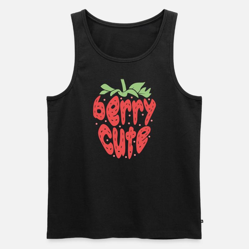 Frucht Fruitarian Erdbeere Beere - Männer Premium Bio Tank Top - Schwarz