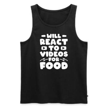 Reaction Streamer Video Reaktion Créateur de contenu - Débardeur bio Premium Homme - noir - Devant - AI Model Male 178 light (178cm)