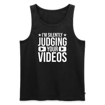 Reaction Streamer Video Reaktion Content Creator - Men's Premium Organic Tank Top - black - Front - AI Model Male 178 light (178cm)