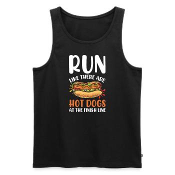 Marathon Marathonläufer Ziellinie Spruch Lustig - Männer Premium Bio Tank Top - Schwarz - Vorne - Michal (187cm)