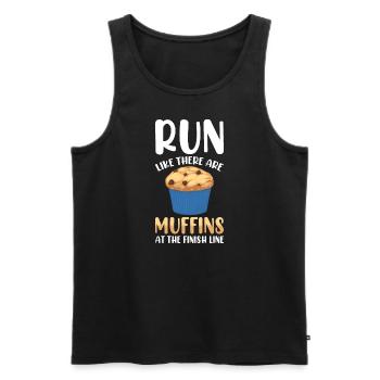 Marathon Marathonläufer Ziellinie Spruch Lustig - Männer Premium Bio Tank Top - Schwarz - Vorne - Michal (187cm)