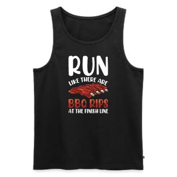 Marathon Marathonläufer Ziellinie Spruch Lustig - Männer Premium Bio Tank Top - Schwarz - Vorne - Michal (187cm)