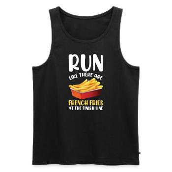 Marathon Marathonläufer Ziellinie Spruch Lustig - Männer Premium Bio Tank Top - Schwarz - Vorne - Michal (187cm)