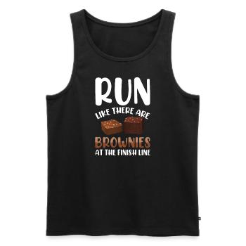 Marathon Marathonläufer Ziellinie Spruch Lustig - Männer Premium Bio Tank Top - Schwarz - Vorne - Michal (187cm)