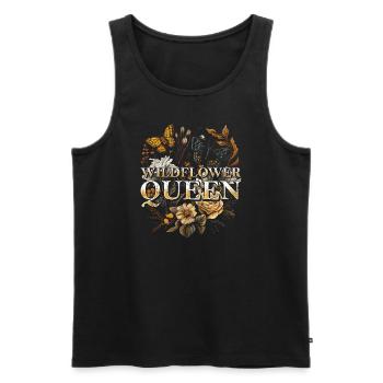 Wildflower Queen Floral Nature Butterfly - Men's Premium Organic Tank Top - black - Front - Michal (187cm)