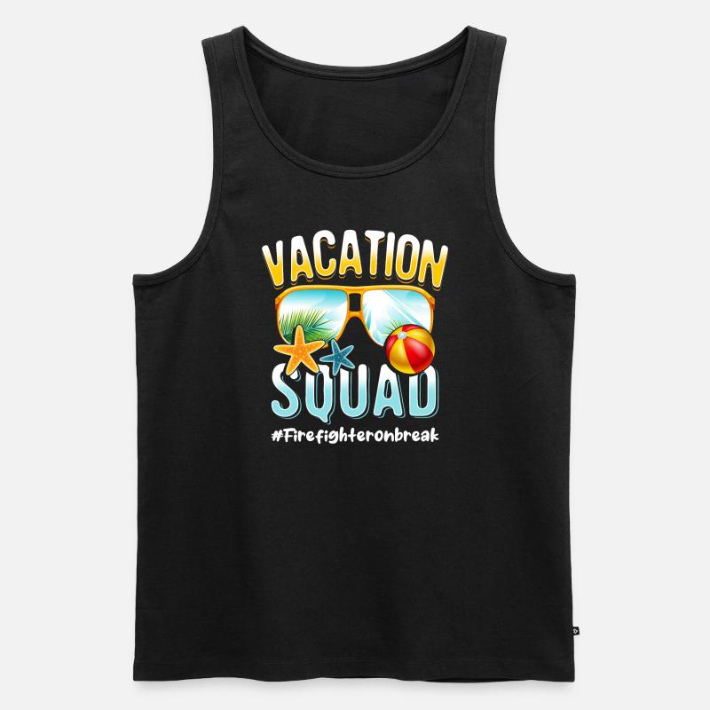 Firefighter Vacation Squad #Firefighteronbreak - Men's Premium Organic Tank Top - black
